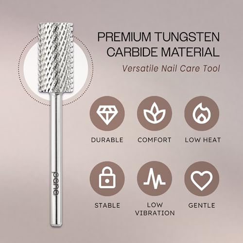 Flat Top Large Barrel Carbide Bit 3/32" Shank - Coarse Grit Nail Drill Bit