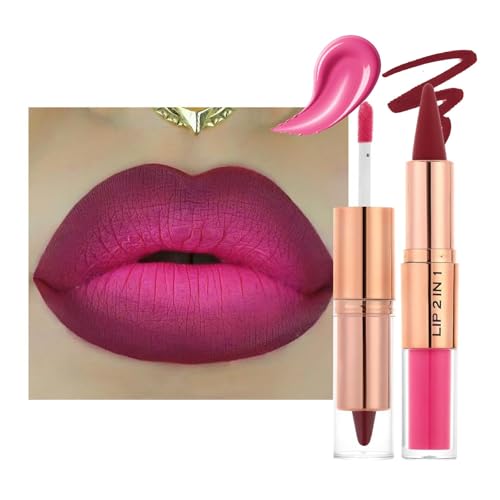 Red Lip Liner & Liquid Lipstick Set - Waterproof Matte