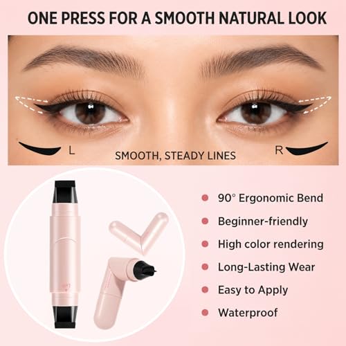Winged Eyeliner Stamp Pen - Dual-Ended Cat Eye Makeup Tool
