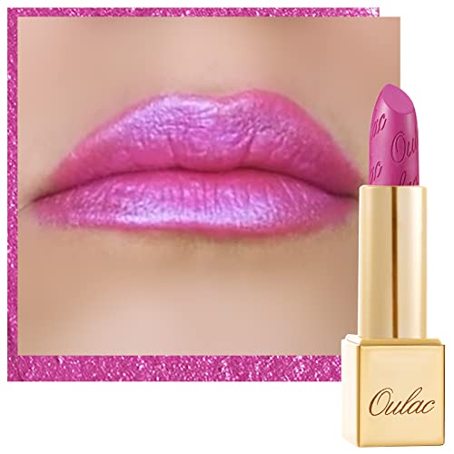 Oulac Velocity 15 Metallic Vivid Fuchsia Lipstick with 3D Shine, Hydrating Full Coverage