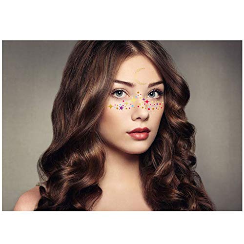 Apol 18 Pack Glitter Face Tattoos - Waterproof Temporary Stickers