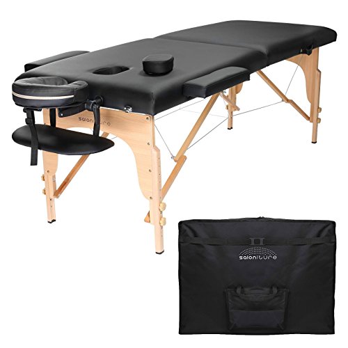 Saloniture Professional Massage Table - Portable Folding w/ Carrying Case