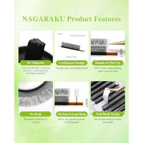NAGARAKU U Eyelash Extensions Supplies 5D U Lash Easy Fan Russian Volume Crisscross Eyelashes Handwoven U Shaped Mesh Wispy Clusters 12 Rows Eye Lashes Matte Black - 0.07D Curl 8-15 Mix