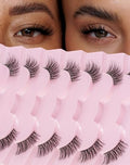 Vegan Faux Mink Half Lashes 7 Pairs – Wispy 3D Reusable
