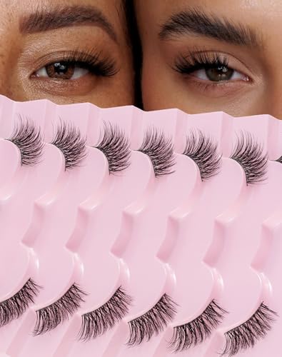 Vegan Faux Mink Half Lashes 7 Pairs – Wispy 3D Reusable