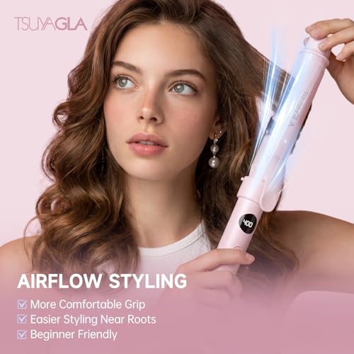 TSUYAGLA 5-in-1 Curling Iron Set with Airflow Cooling & Ceramic Barrels
