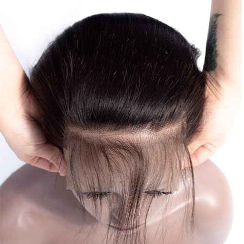 13x6 Lace Frontal Straight Transparent Pre Plucked Ear to Ear Lace Frontal Closure With Baby Hair Free Part Brazilian Virgin Human Hair 180% Density 26 Inch