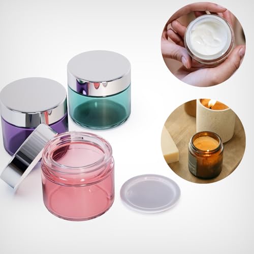 12Pack 2oz Small Glass Jars with Lids, 2 oz Travel Jars with Inner Liners,2 Ounce Travel Containers for Toiletries Cosmetics Containers,Cream Lotion,Body Scrub(12 Pack (2oz))