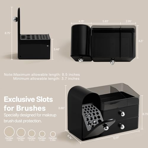 HBlife Makeup Organizer with Drawers & Brush Holder