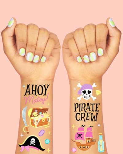 xo, Fetti Pirate Crew Temporary Tattoos - 48 Gold Foil
