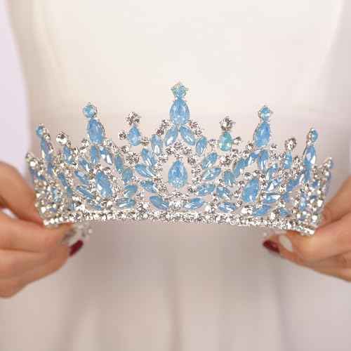 JWICOS Crystal Crowns and Tiaras Headband for Women Princess Wedding Tiara for Birthday Party Prom Bridal Tiara Crown for Halloween Costume
