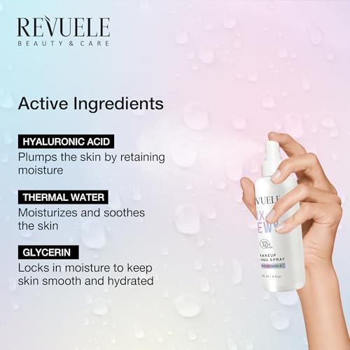 Revuele Fix & Dewy Makeup Setting Spray 4oz – 2-in-1 Primer & Hold