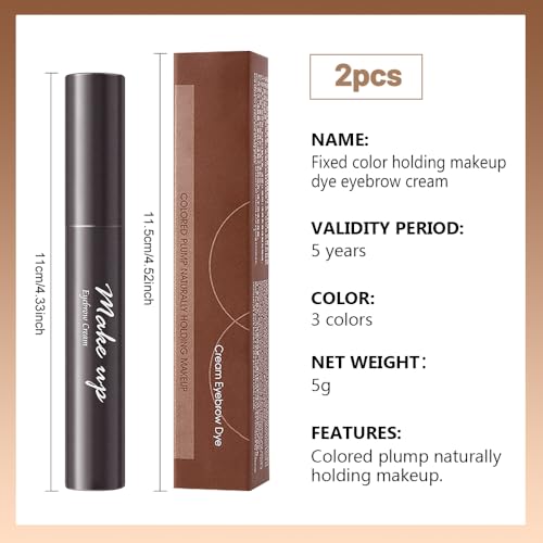 Amy's Diary 2pcs Brunette Brow Gel Set 01# Volumizing Waterproof Wax-Gel Hybrid