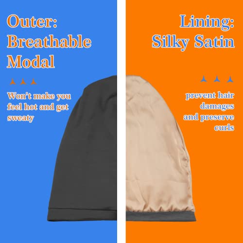 Silk Satin Sleep Bonnet for Women & Men – 2 Pack