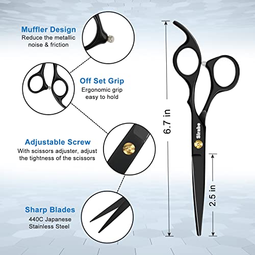 Sirabe 10 PCS Professional Hair Cutting Scissors Set with Thinning Shears