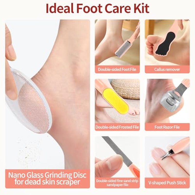 Rechargeable Electric Foot Callus Remover - 9 in 1 Pedicure Kit