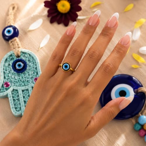 Ello Elli Gold Evil Eye Ring for Women | Stainless Steel