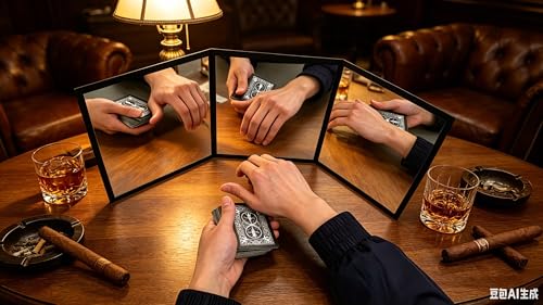 Sumrica Portable Three-Way Magic Mirror for Card Tricks & Practice