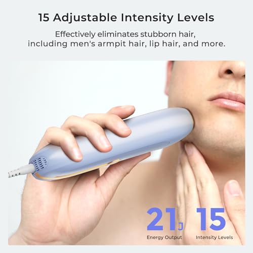 IPL Laser Hair Removal Device with Sapphire Ice Cooling - Nearly Painless, 21J, 41°F