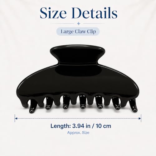 Large Acetate Hair Claw Clip - Strong Hold for All Hair Types