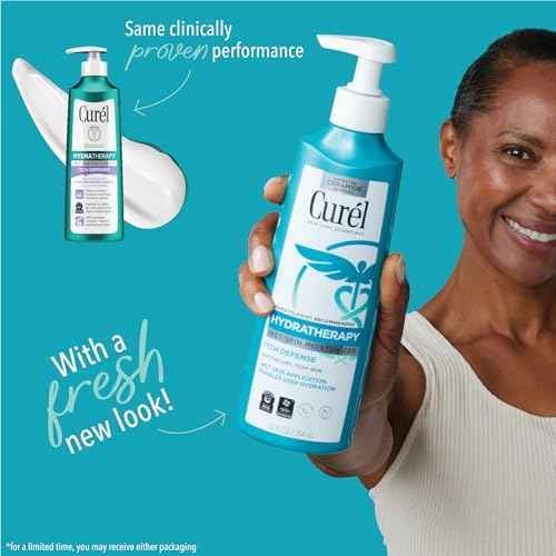Curel Hydra Therapy In Shower Lotion, Itch Defense Body Moisturizer with Advanced Ceramide Complex, Vitamin E, & Oatmeal Extract, 12 Oz, Pack of 2