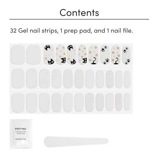 Dashing Diva Gloss UV Free, Long Lasting Gel Nail Stickers | Chip Resistant | 32 Nail Wraps, Prep Pad, Nail File