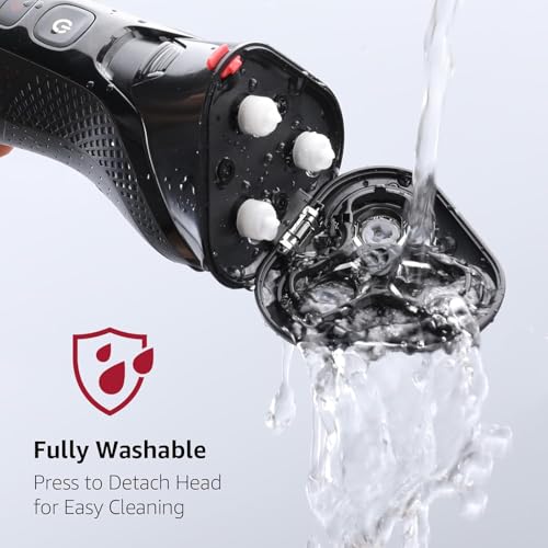 Cordless Electric Razor for Men: 3-in-1 Shaver for Beard/Nose/Sideburns - IPX7 Waterproof Travel Kit - Precision Blades & Turbo Speed