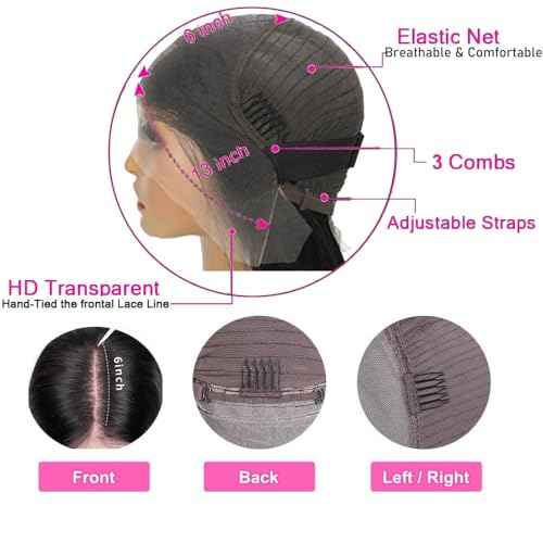 Deep Wave Lace Front Wigs Human Hair 200% Density Wet and Wavy Human Hair Wig 13x6 HD Lace Front Wigs Human Hair Pre Plucked Deep Wave Human Hair Wig for Women(20 Inch)