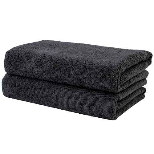 POLYTE Professional Quick Dry Lint Free Microfiber Hair Drying Salon Towel, 20 x 40 in, 2 Pack