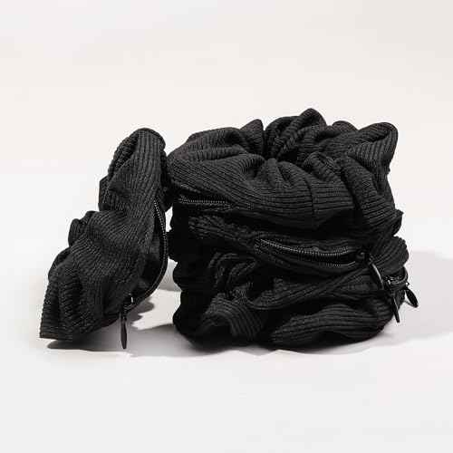 Pocket Scrunchies Holder Secret Hidden Compartment Items Velvet Hair Scrunchies Storage with Zipper Pocket for Women