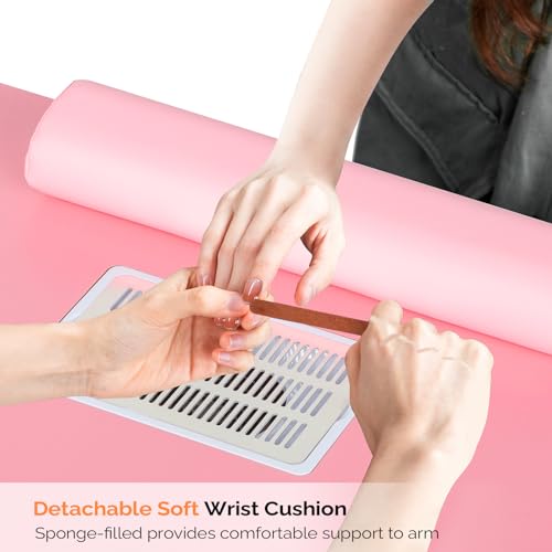 OmySalon Electric Manicure Table w/ Dust Collector & Storage