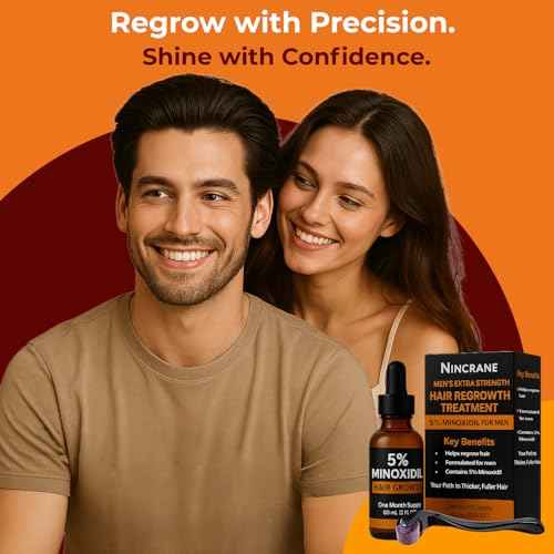 Minoxidil for Men 5% Topical Solution ? Beard & Hair Regrowth Treatment, Extra Strength Hair Loss Formula for Thicker, Fuller Hair, Hair Growth Serum for Men