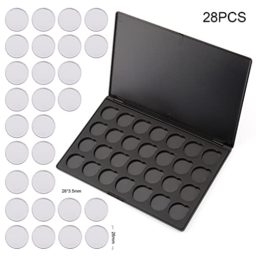 Allwon Empty Magnetic Eyeshadow Palette with 28 Round Pans
