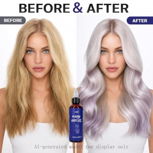 GZE Purple Toning Hair Oil for Blonde - Brass Neutralizer, 100ml