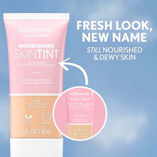 COVERGIRL, Clean Fresh Skin Milk Foundation, Light, 1 Fl Oz (Pack of 1)