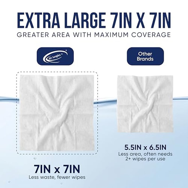 Air Jungles Flushable Wipes 150 Count 3-Pack XL 7x7