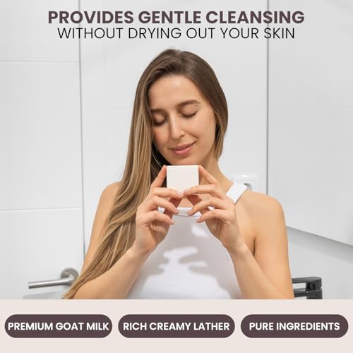 Goat Milk Soap ? Natural Moisturizing Bar for Dry, Sensitive & Delicate Skin ? Gentle Daily Cleanser for Babies, Men & Women ? 3 Pack (4 oz Each), Soothing Hydrating Formula