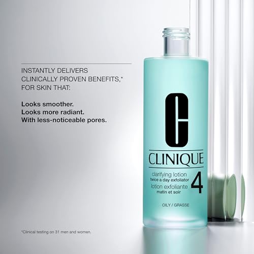 Clinique 3-Step Clarifying Lotion Face Exfoliator 4 | Toner with Witch Hazel + Salicylic Acid | for Oily Skin Types