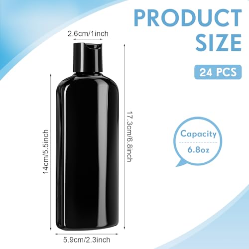 Domensi 24Pc Travel Bottles 6.8oz - Squeeze Containers with Disc Caps