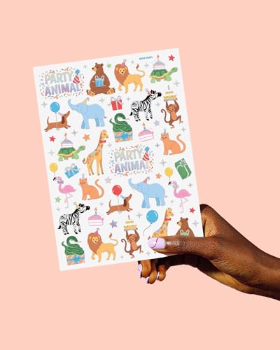 xo, Fetti Party Animal Temporary Tattoos - 60 Foil Designs