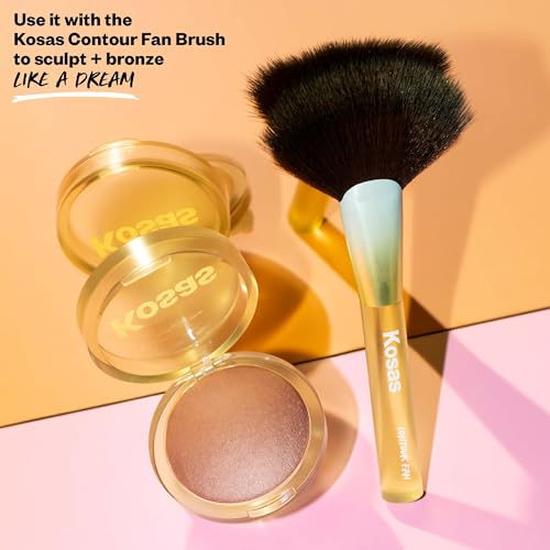 Kosas Sun Show Glowy Warmth Baked Bronzer - Contouring Powder for Cheekbones, Nose & Jawline - Enriched with Concentrated Fatty Acids - Talc-Free, Vegan & Hypoallergenic - Beachy