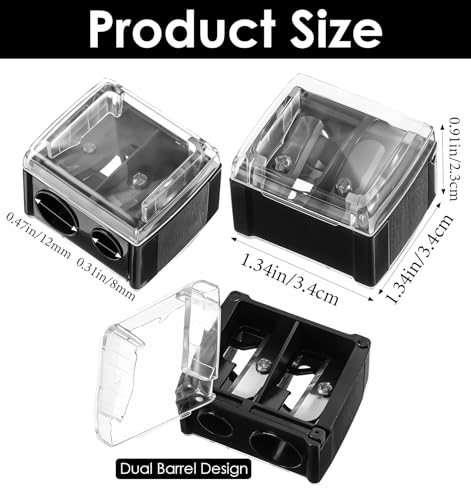 Dual-Size Makeup Pencil Sharpener Set - Portable Eyeliner & Lip Tool