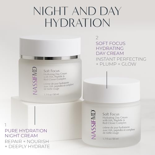 NassifMD Pure Hydration Rejuvenating Night Cream, Deep Moisturizing and Smoothing Formula for Overnight Skin Renewal, Ideal for Dry and Mature Skin