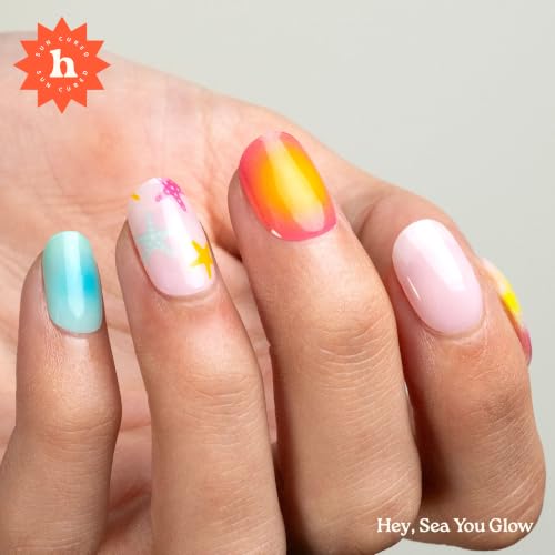 Heyhae Semi Cured Gel Nail Strips - No LED Needed, 28 Strips
