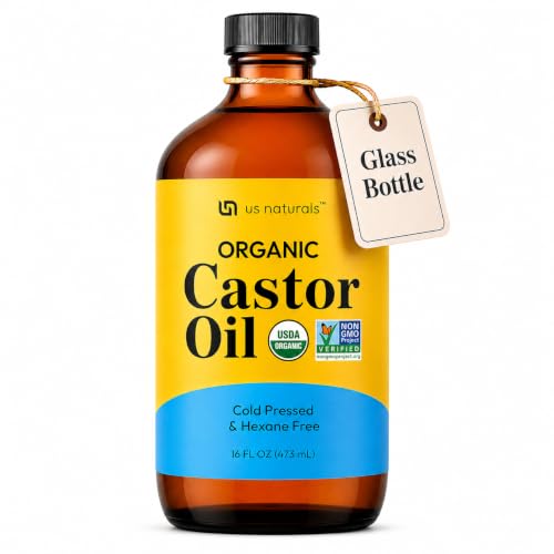 Us Naturals Organic Castor Oil 16 oz - Cold Pressed