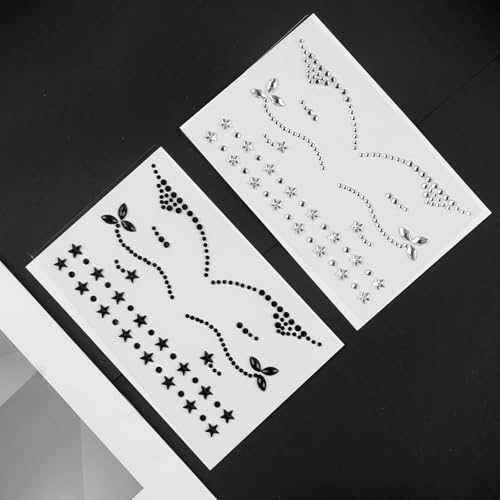 Eyeliner Gems for Cat Face Makeup, Rhinestone Festival Eyeliner Face Bindi Decorations Jewels Body Glitter Crystal Tattoo Sticker for Men Women Kids Halloween Prank Makeup Costume 2Sheets