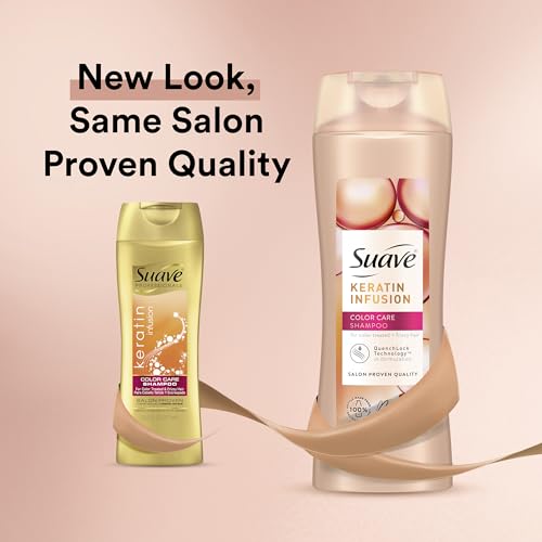 Suave Shampoo and Conditioner Set, Keratin Infusion, Color Care ? Protein Hair Treatment, Detangler and Frizz Control, 12.6 OZ Ea (2 Piece Set)