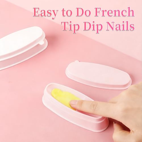 ANGNYA French Manicure Dip Powder Tray Set - 2 Pack Nail Dipping Container