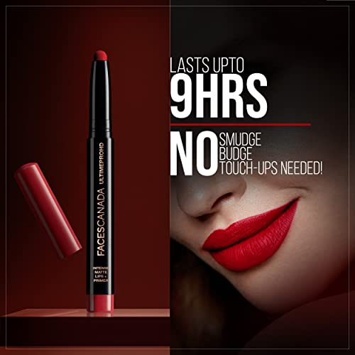 FACESCANADA Matte Lip Crayon - Bloodmoon 20 | Rich Pigment, Smooth Glide & Long Lasting Wear | Built-In Primer for Even Finish | Non-Drying Formula for Daily & Special Looks | 0.05 Oz (1.4g)