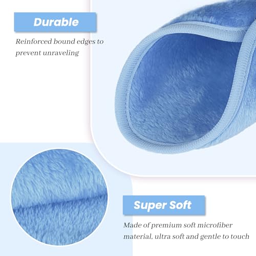 HealAge Makeup Remover Cloth 15 Pack, 6x6 inch Reusable Makeup Remover Pads, Ultra Soft Washable Facial Cleansing Cloths, Blue